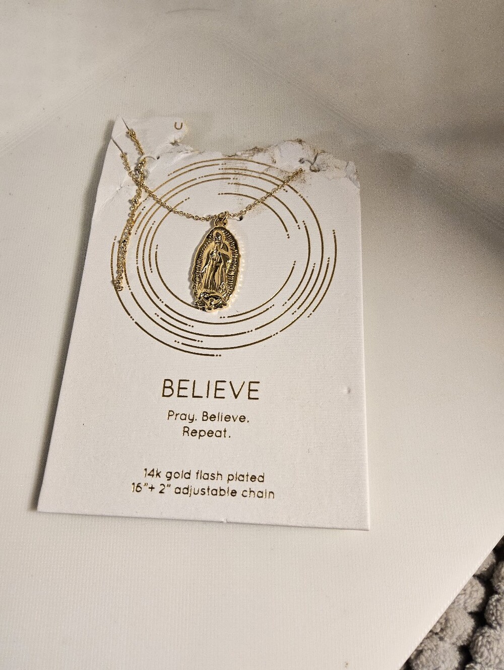 NWOT unsritten Believe 14k Gold Flash Plated  Necklace